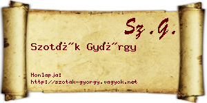 Szoták György névjegykártya