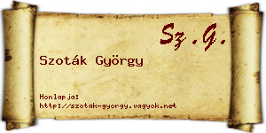Szoták György névjegykártya